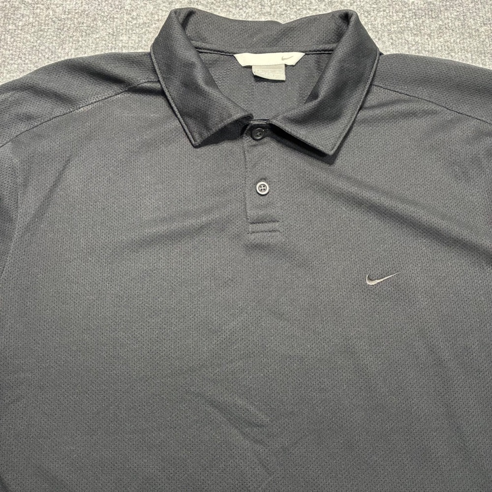 Nike Golf Polo Shirt Mens XL Black Dri Fit Short Sleeve Performance Activewear